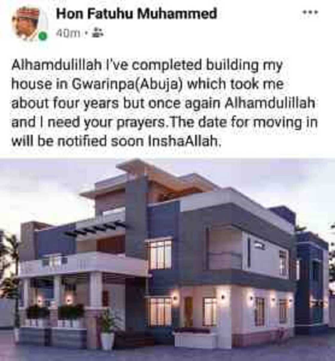 Hotunan Sabon Katafaren Gidan da Ɗan Uwan Buhari Ya Gina A Abuja Hotunan Sabon Katafaren Gidan da Ɗan Uwan Buhari Ya Gina A Abuja