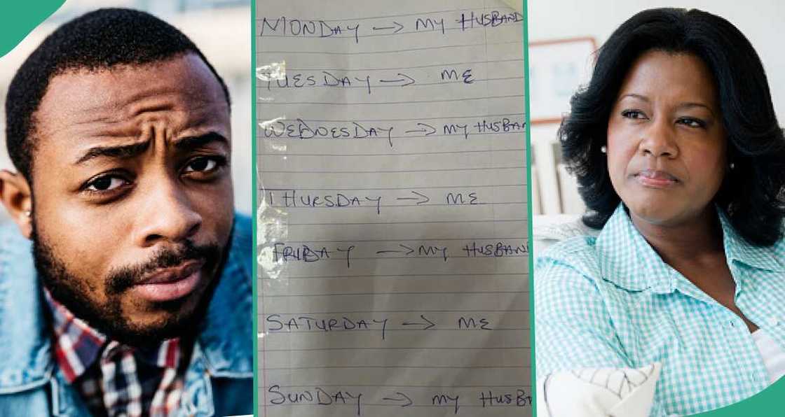 Reactions as woman shows roster she made at home for her husband to do chores Reactions as woman shows roster she made at home for her husband to do chores
