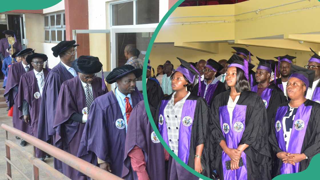 FUTA academic staff in academic dresses and FUTA graduates on their convocation day FUTA academic staff in academic dresses and FUTA graduates on their convocation day