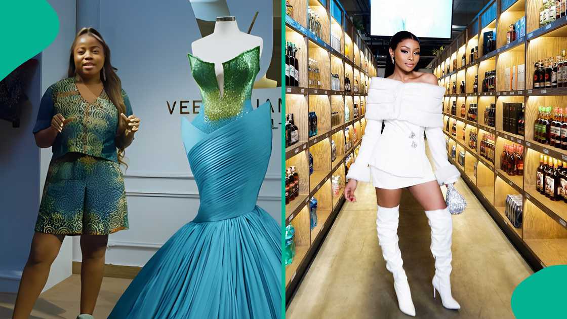 Veekee James shows how she made Bonang's dress