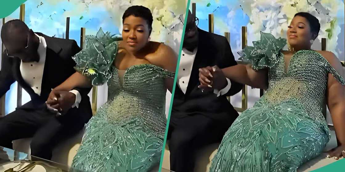 A bride and a groom on their wedding day A bride and a groom on their wedding day