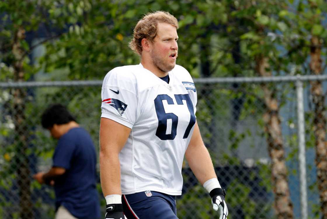 Conor McDermott during Patriots training camp Conor McDermott during Patriots training camp