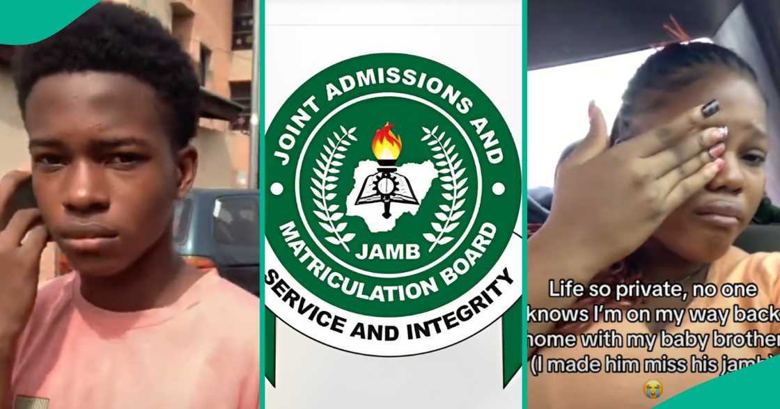 Lady breaks down in tears after causing younger brother to miss his JAMB examination Lady breaks down in tears after causing younger brother to miss his JAMB examination