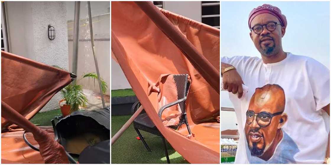 Actor Charles Inojie narrowly escapes death, Actor Charles Inojie narrowly escapes death after a water tank fell on his seat, Nollwood actor Charles Inojie