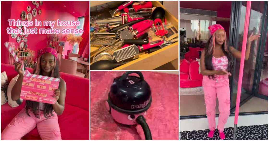 DJ Cuppy , pink things inside Cuppy's pink penthouse.