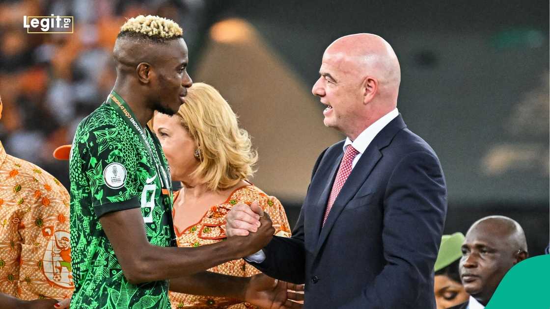 Gianni Infantino, Victor Osimhen, 2023 Africa Cup of Nations, AFCON, Abidjan, Ivory Coast.