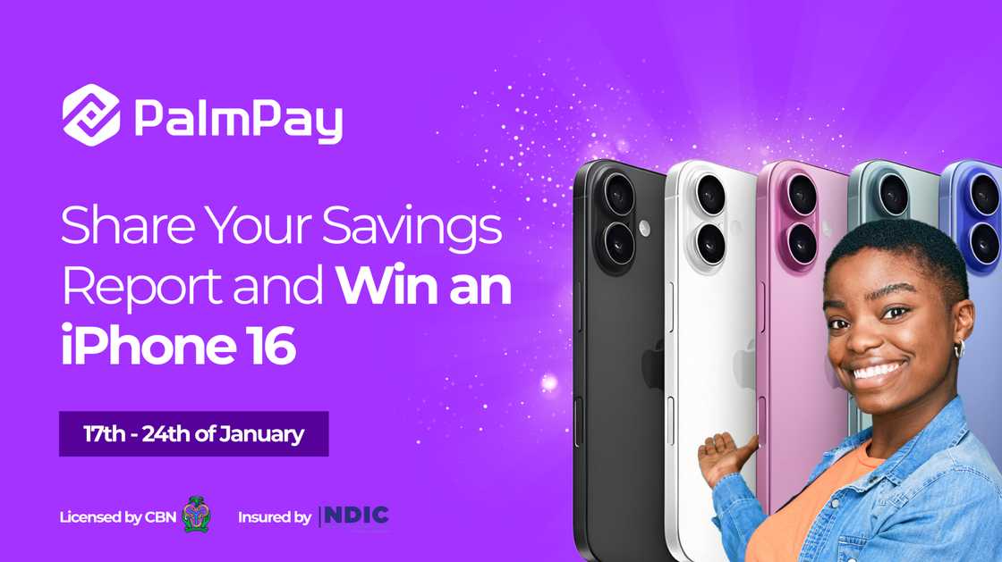 Win an iPhone 16 in the PalmPay Share Your Earnings Promo