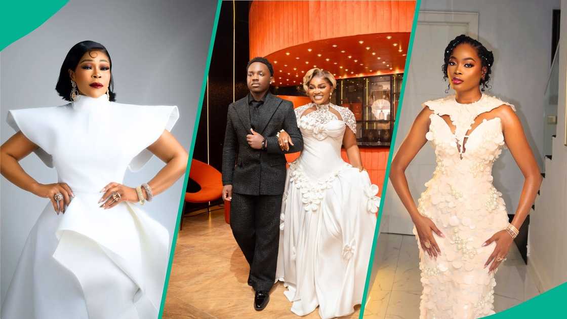 Nollywood stars Shaffy Bello, Mercy Aigbe, Kie Kie and other celebrities bring bridal glamour to Mama Deola Wedding Story premiere