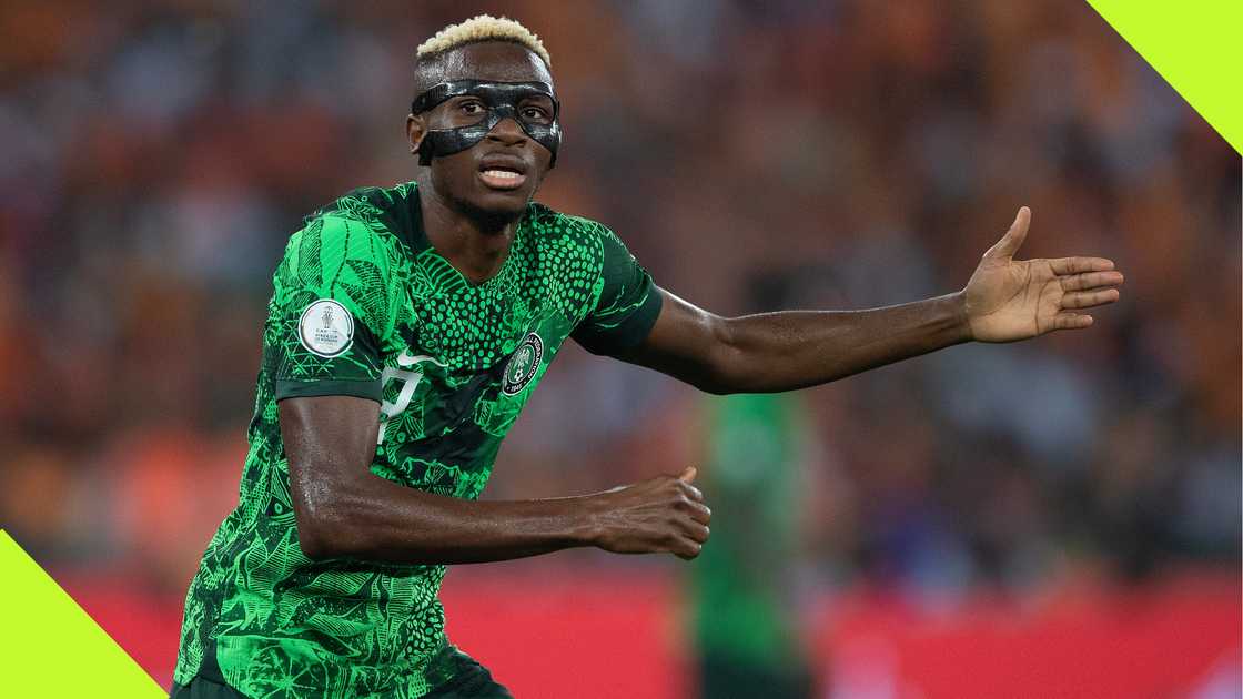 Victor Osimhen in action for Nigeria at AFCON 2023.