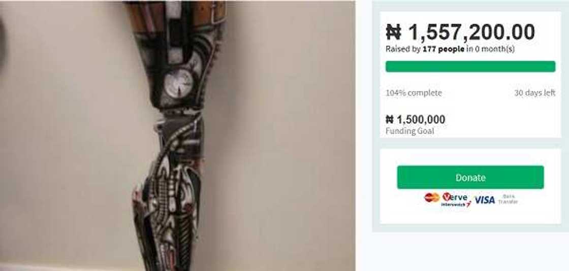 Nigerians crowd fund for lady in need of prosthetic leg in less than 1 hour Nigerians crowd fund for lady in need of prosthetic leg in less than 1 hour