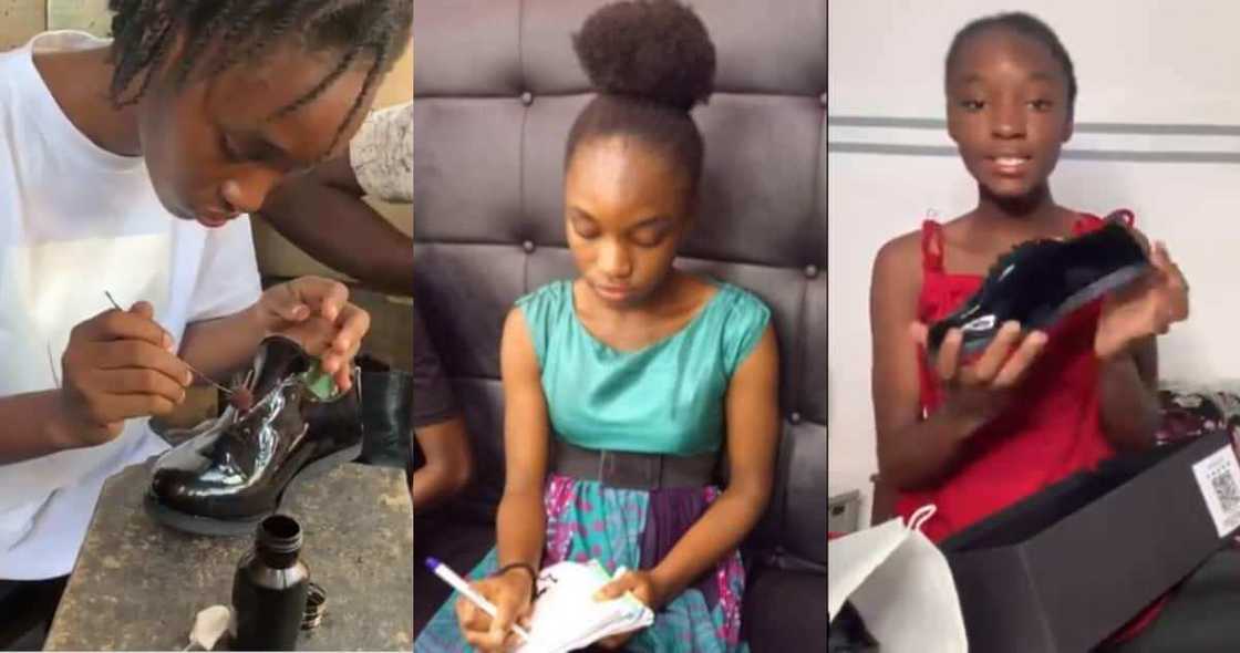 Female student who works as a shoemaker captures herself creating shoe from scratch Female student who works as a shoemaker captures herself creating shoe from scratch