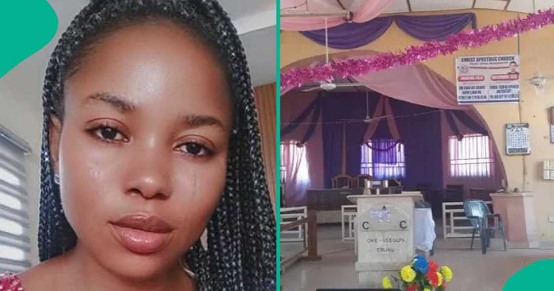 Nigerian lady in pain as she reacts to the Kwara church attack.