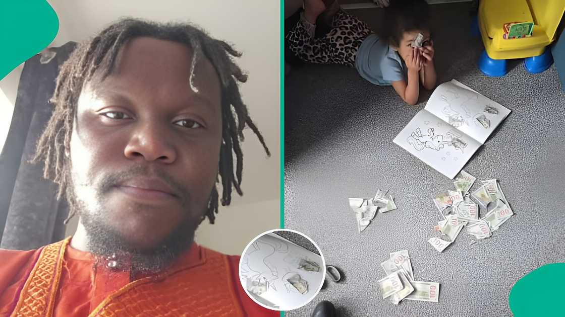 Father stunned as daughter is caught cutting up 100-dollar notes with scissors Father stunned as daughter is caught cutting up 100-dollar notes with scissors