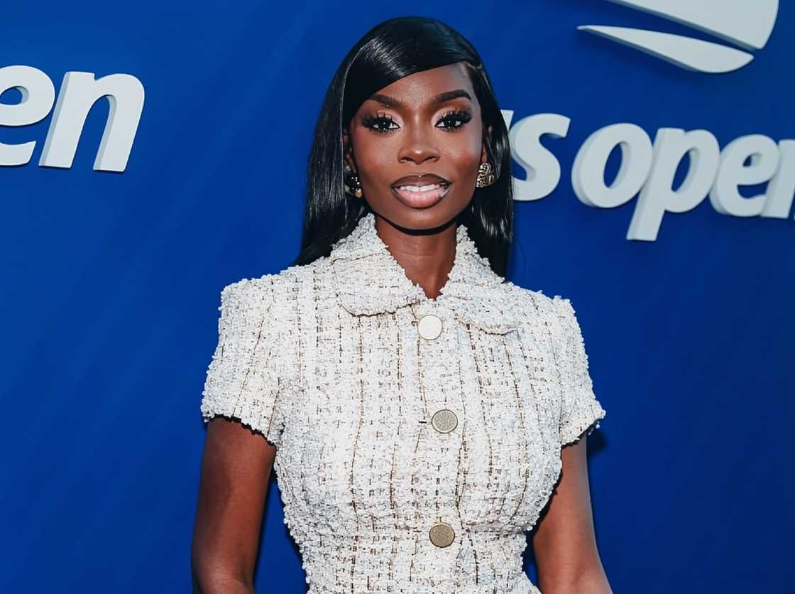 Olandria Carthen poses on the red carpet at the US Open Tennis Championships Olandria Carthen poses on the red carpet at the US Open Tennis Championships