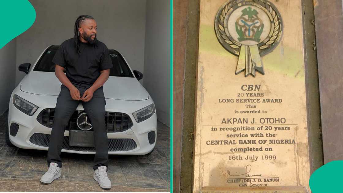 Man causes stir as he shares photo of award CBN gave his father in 1999 after 20 years of working