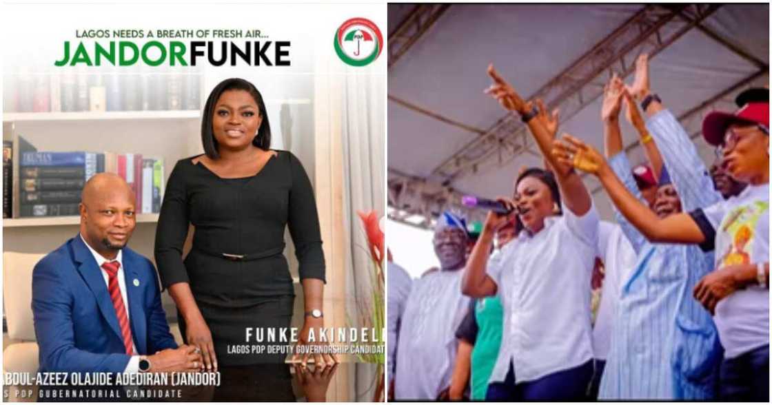 Photos of Funke Akindele and her running-mate Dr Abdul-Azeez Olajide Adediran Photos of Funke Akindele and her running-mate Dr Abdul-Azeez Olajide Adediran