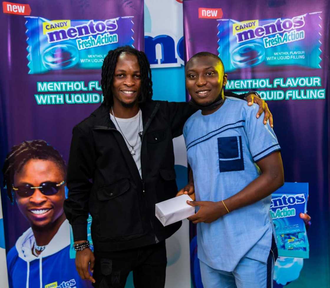 Laycon, BBN winner rewards winners with Phones for Mentos Fresh Action Candy