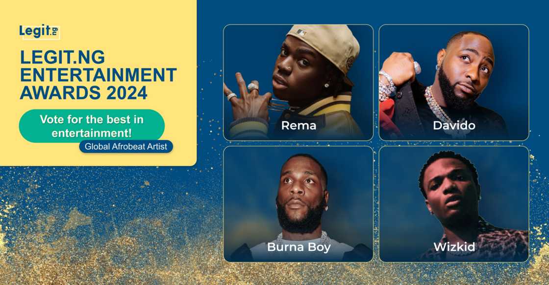 Global Afrobeat Artiste, Legit.ng entertainment awards 2024 Global Afrobeat Artiste, Legit.ng entertainment awards 2024