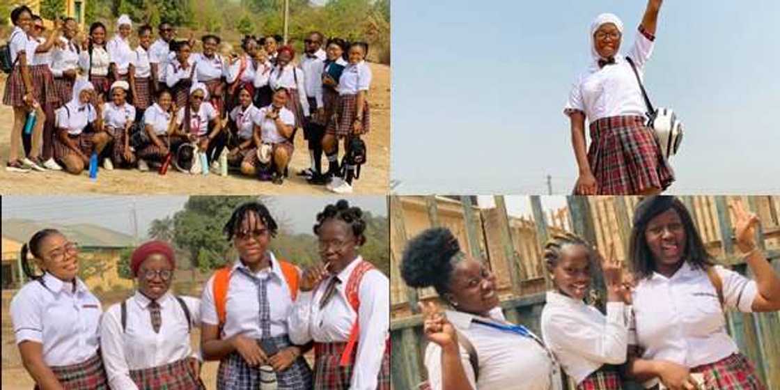 Final year students recreate secondary school dress; causes stirs on social media Final year students recreate secondary school dress; causes stirs on social media