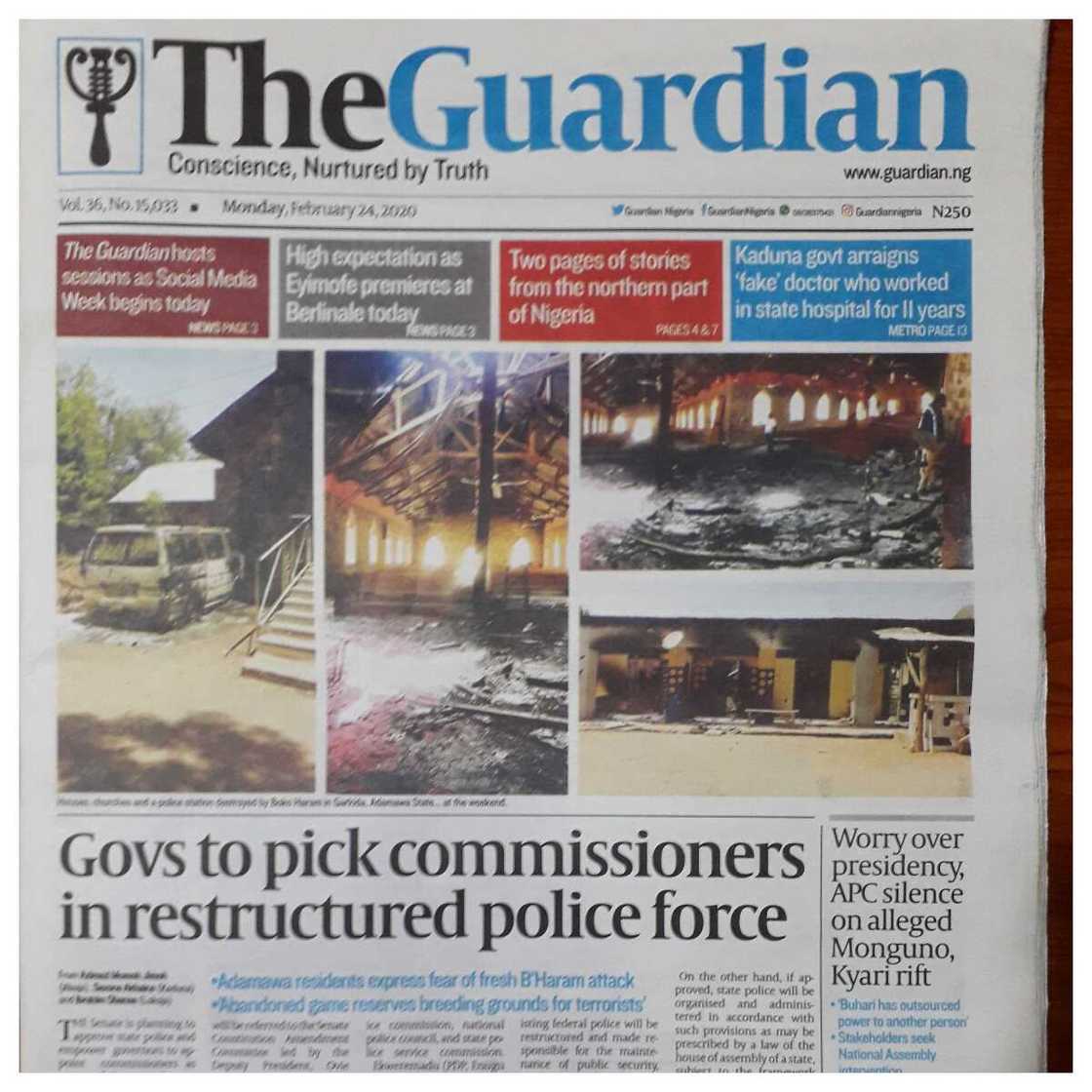 Newspapers review February 24: Governors worried over depletion of Excess Crude Acount Newspapers review February 24: Governors worried over depletion of Excess Crude Acount