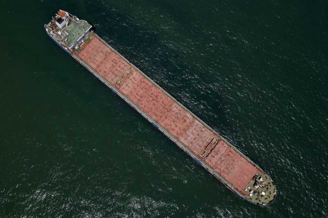 One Russian-appointed official in southeastern Ukraine said the cargo ship was loaded with 7,000 tonnes of grain One Russian-appointed official in southeastern Ukraine said the cargo ship was loaded with 7,000 tonnes of grain