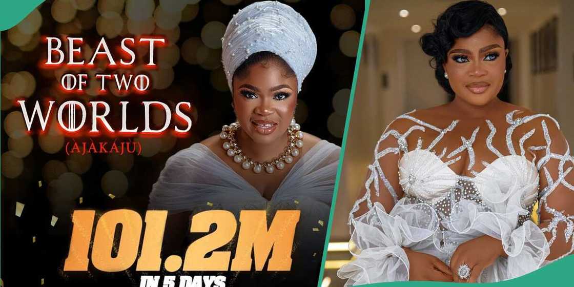 Eniola Ajao makes N101.2m on new movie, Beast of Two Worlds, in five days. Eniola Ajao makes N101.2m on new movie, Beast of Two Worlds, in five days.