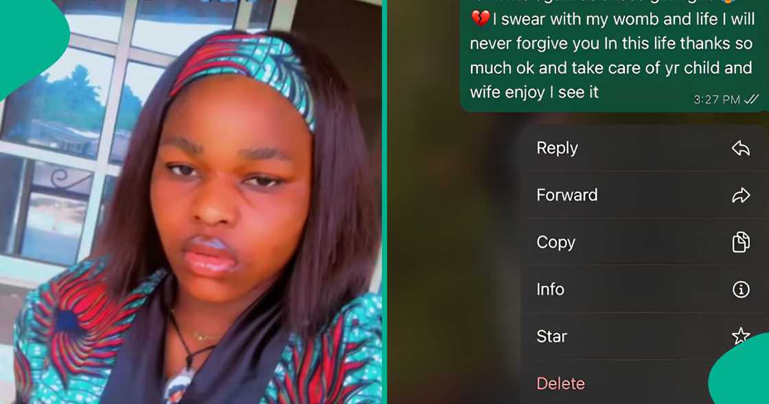 Lady vows never to forgive her ex-boyfriend, shares message she sent him on WhatsApp