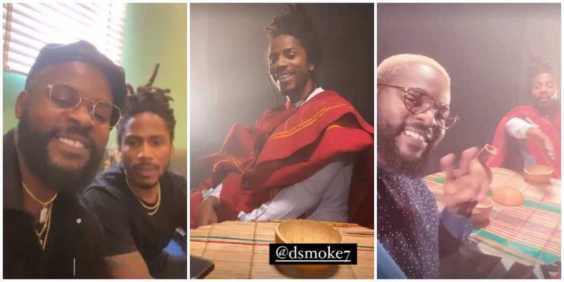 Falz spotted with American rapper D Smoke on set in Lagos Falz spotted with American rapper D Smoke on set in Lagos