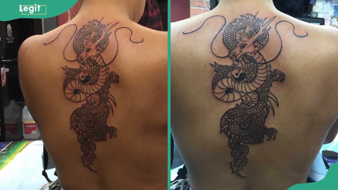 Dragon spine tattoo