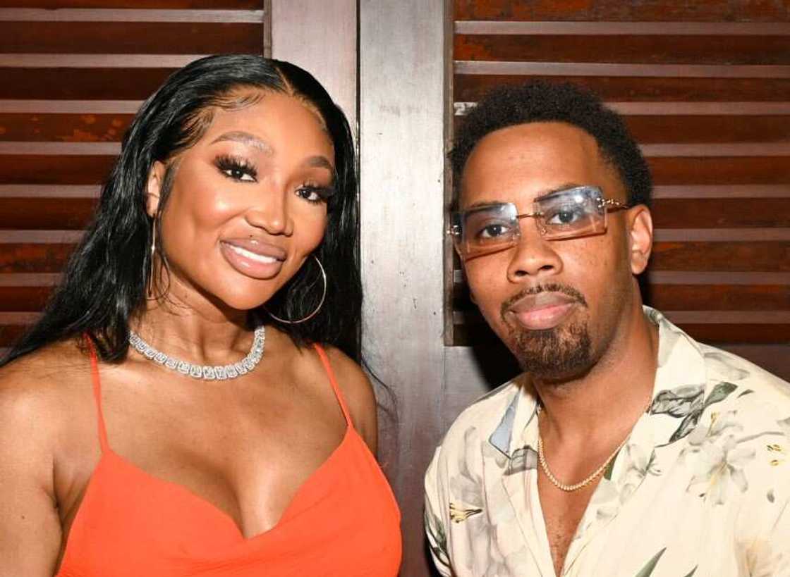 Justina M (L) and Joseph "Jojo" Simmons Jr. (R) at Miami Swim Justina M (L) and Joseph "Jojo" Simmons Jr. (R) at Miami Swim