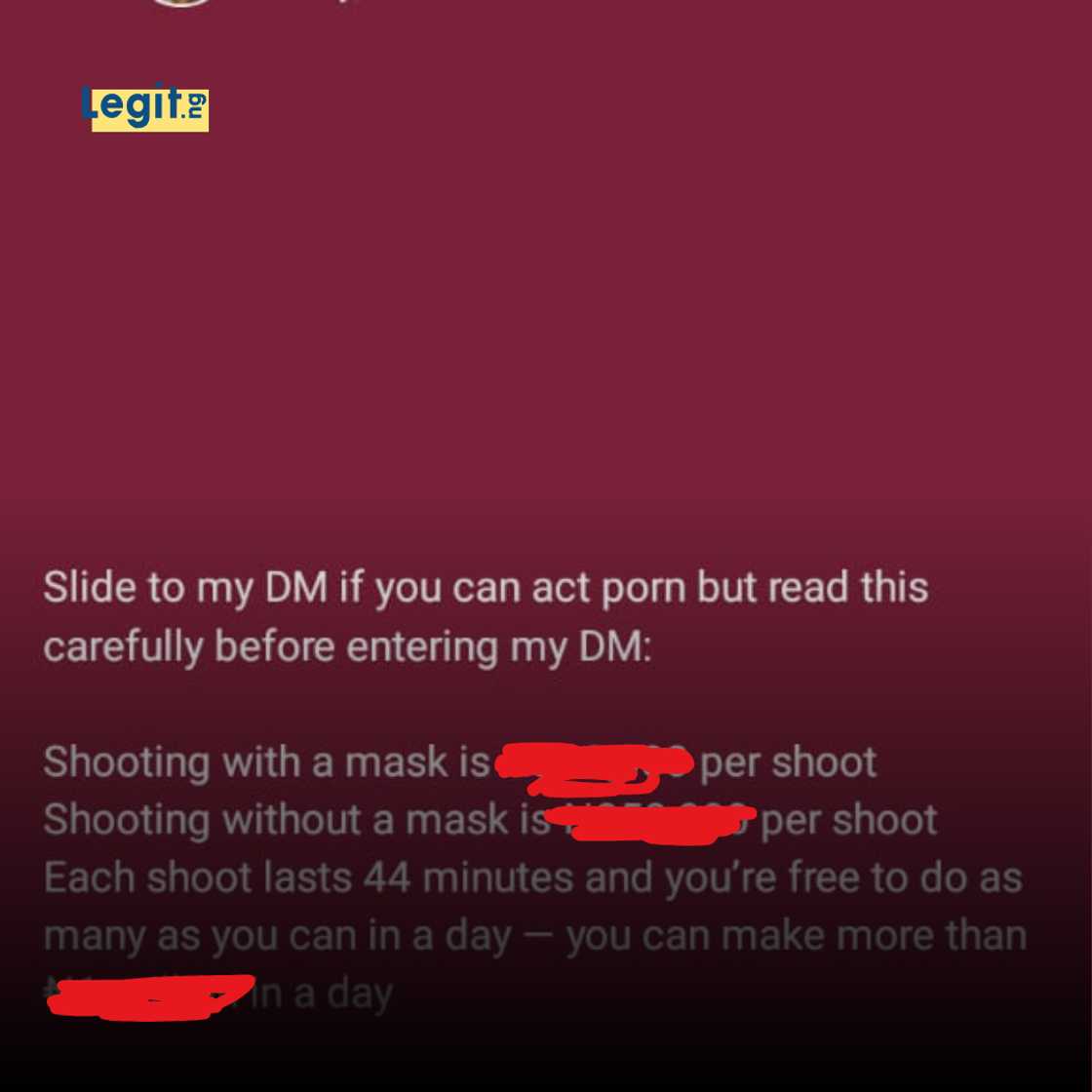 Adult content creator Owen Henry looks out for actors and actresses in Nigeria. Adult content creator Owen Henry looks out for actors and actresses in Nigeria.