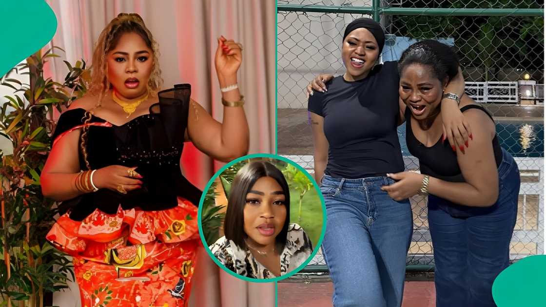Regina Daniels' mother Rita sings about polygamy in new video. Regina Daniels' mother Rita sings about polygamy in new video.