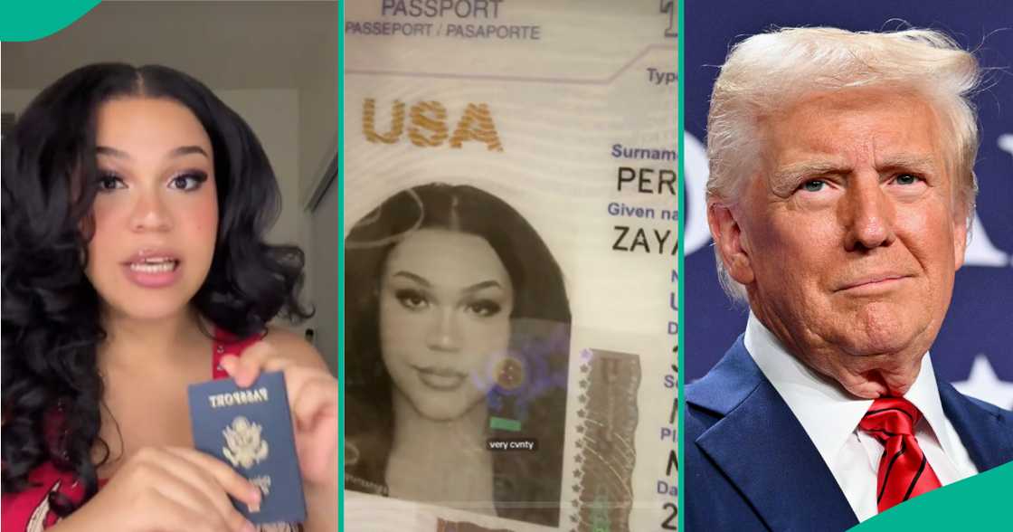 US transwoman Zaya Perysian cries out over gender change to 'male' in passport following President Donald Trump's order on sexuality.