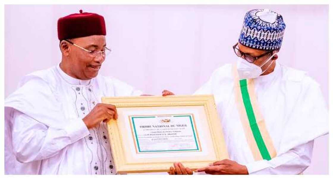 Breaking: Presidency Releases Photos as Buhari bags Niger Republic’s Highest Honour