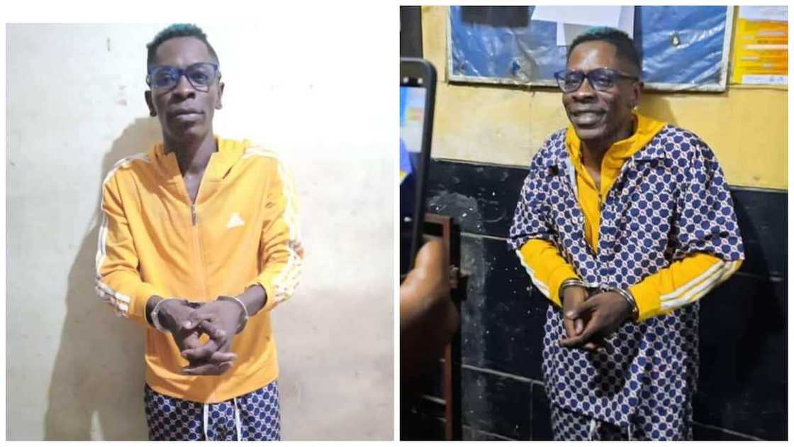 Shatta Wale in handcuffs Shatta Wale in handcuffs