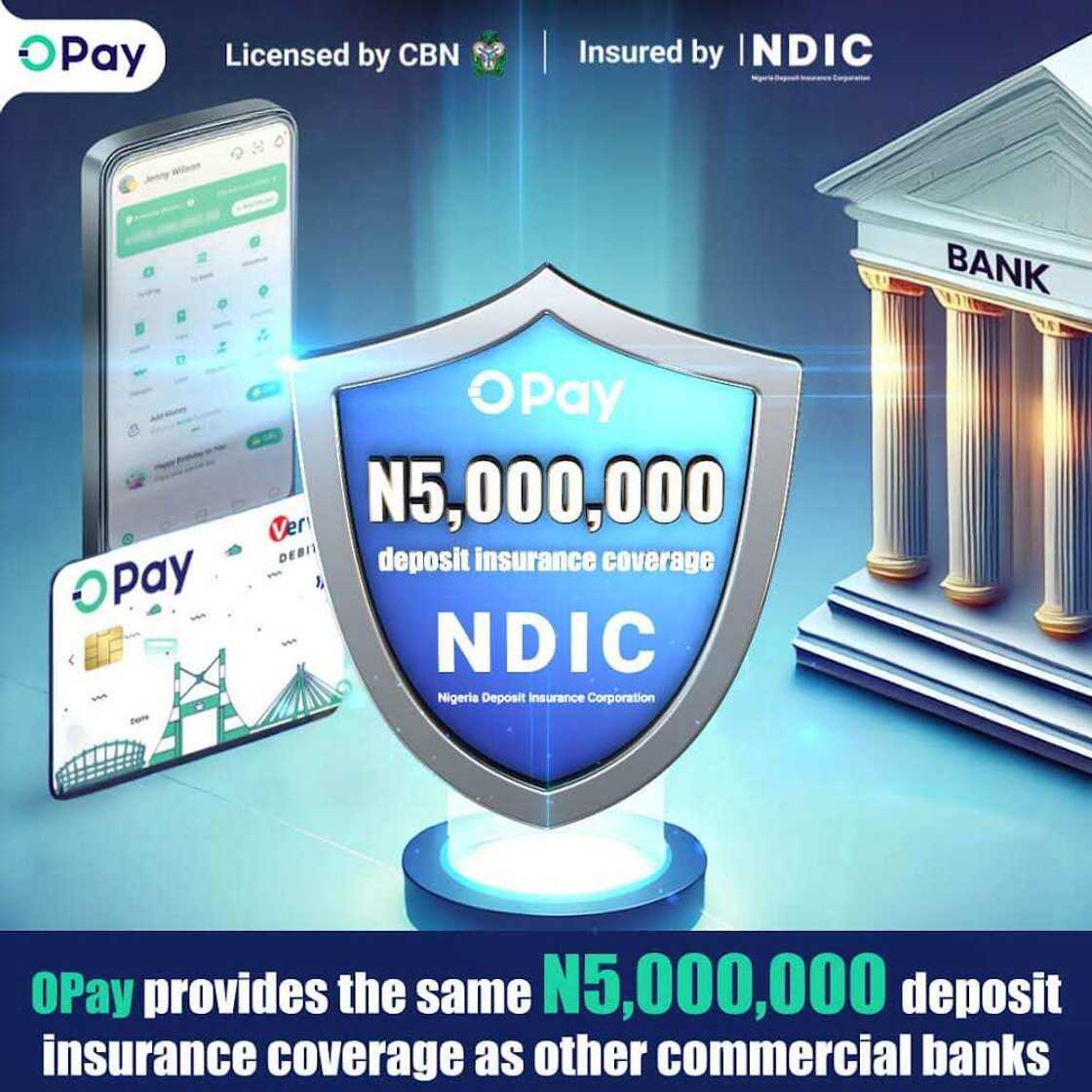 OPay users’ funds now insured up to N5 million under NDIC