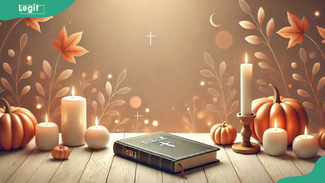 Photo with Halloween theme and Bible on the table Photo with Halloween theme and Bible on the table