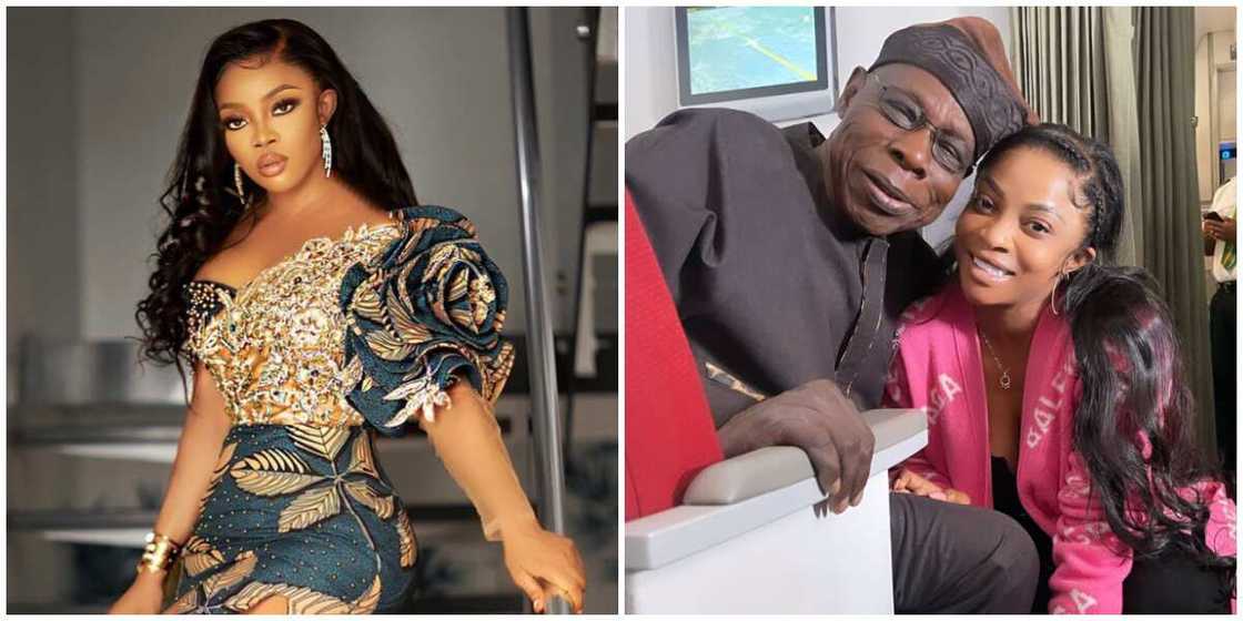 Toke Makinwa meets Obasanjo Toke Makinwa meets Obasanjo