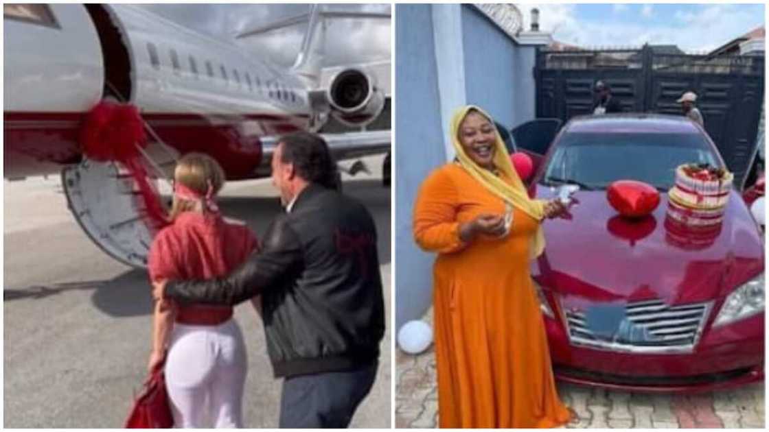 A mother was amazed by the car she got. A mother was amazed by the car she got.