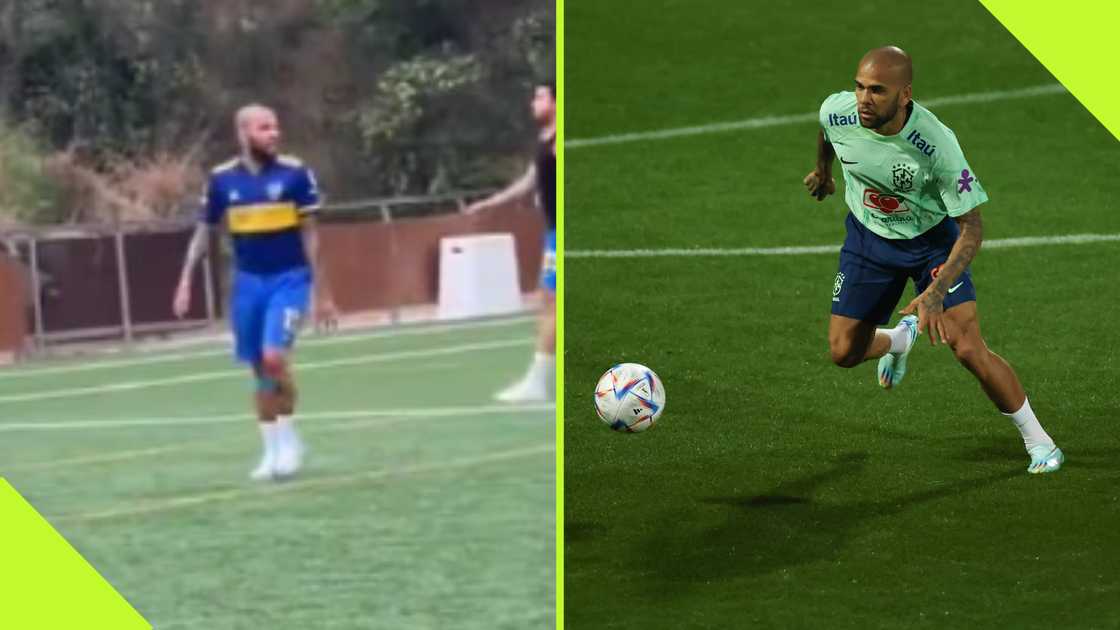 Dani Alves spotted playing football in public for the first time since his release from prison Dani Alves spotted playing football in public for the first time since his release from prison