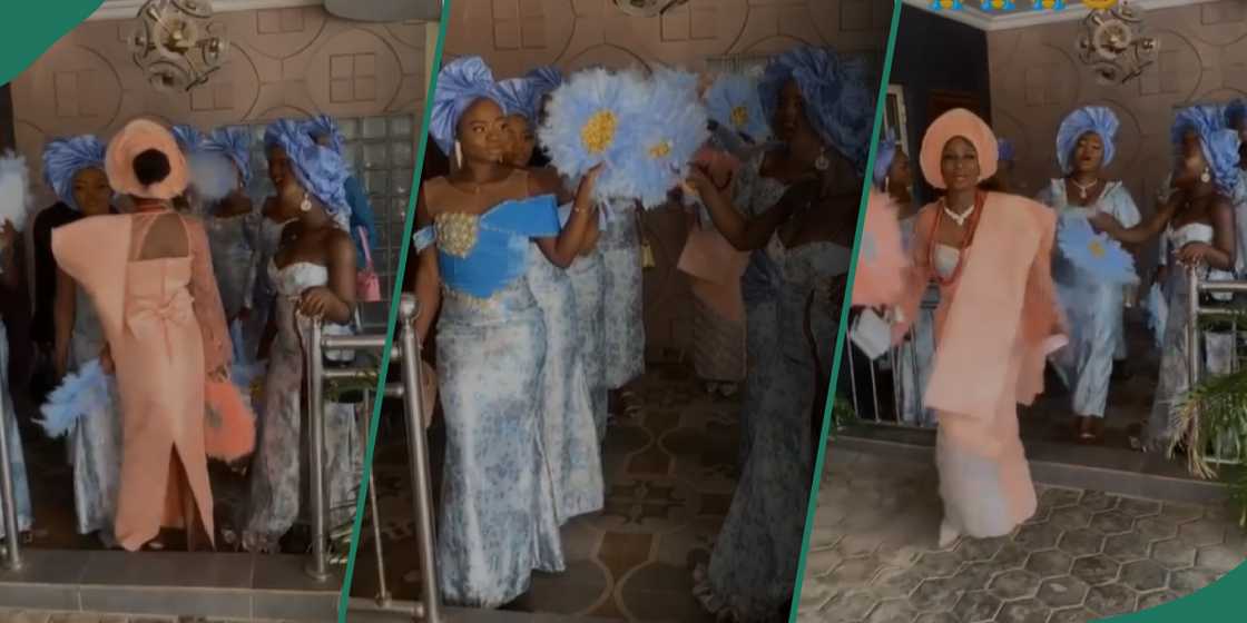 A bride and her bridemaids rocking classy traditional dresses