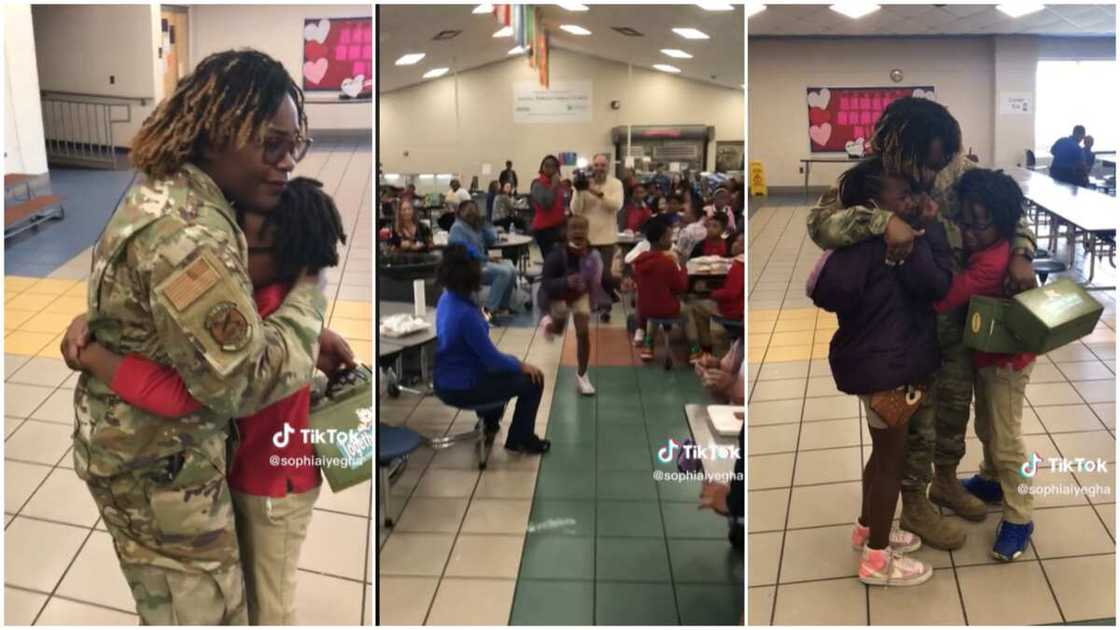 Working as America soldier/mother made her kids cry. Working as America soldier/mother made her kids cry.