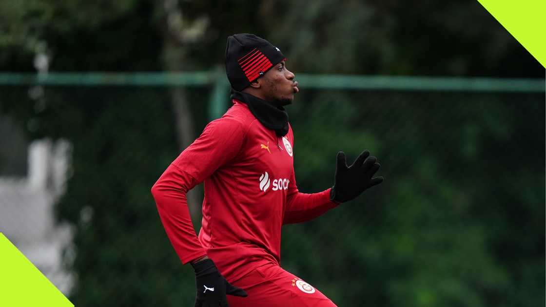 Victor Osimhen attends a training session at Florya Metin Oktay Facilities in Istanbul Victor Osimhen attends a training session at Florya Metin Oktay Facilities in Istanbul