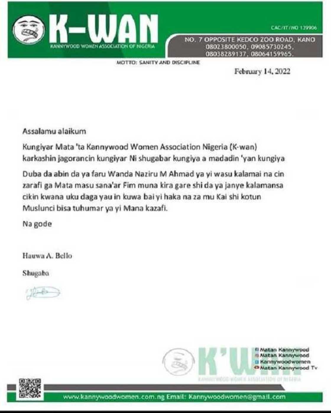 Zargin lalata: Kungiyar matan Kannywood ta ba Naziru sarkin waka kwana 3 ya janye kalamansa ko ta kai shi kotu Zargin lalata: Kungiyar matan Kannywood ta ba Naziru sarkin waka kwana 3 ya janye kalamansa ko ta kai shi kotu