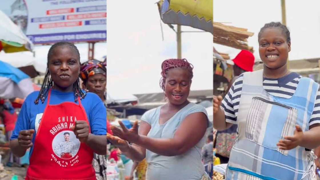 Market women showoff their dancing skills Market women showoff their dancing skills