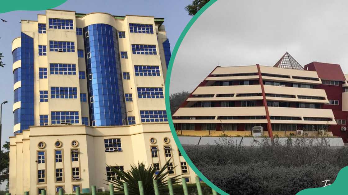 Covenant University building (L). FUNAAB building (R) Covenant University building (L). FUNAAB building (R)