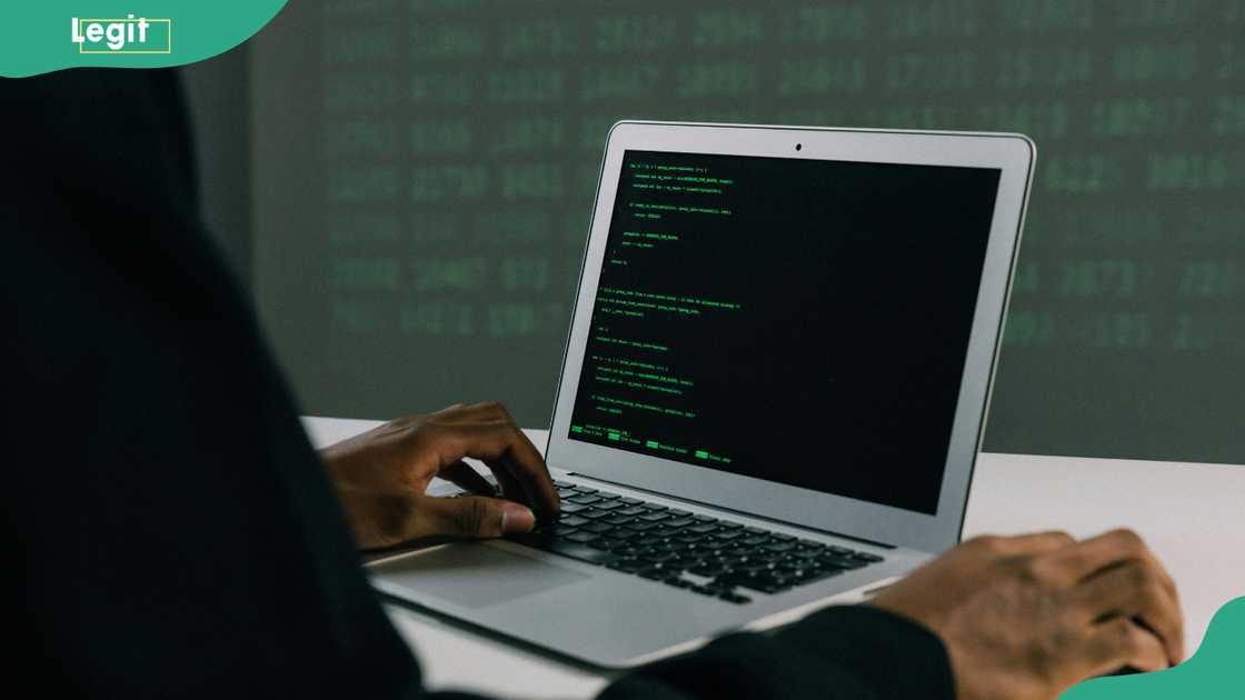 A person using Macbook Air