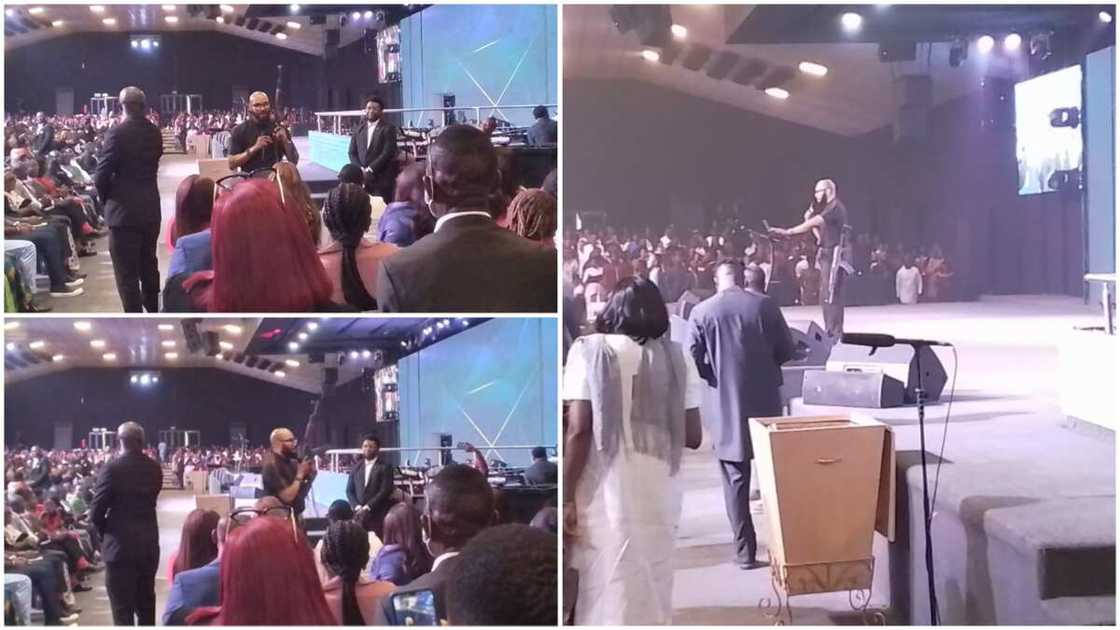 Pastor Uche Aigbe/Presiding pastor of the Abuja chapter of the House on the Rock/AK 47 rifle Pastor Uche Aigbe/Presiding pastor of the Abuja chapter of the House on the Rock/AK 47 rifle
