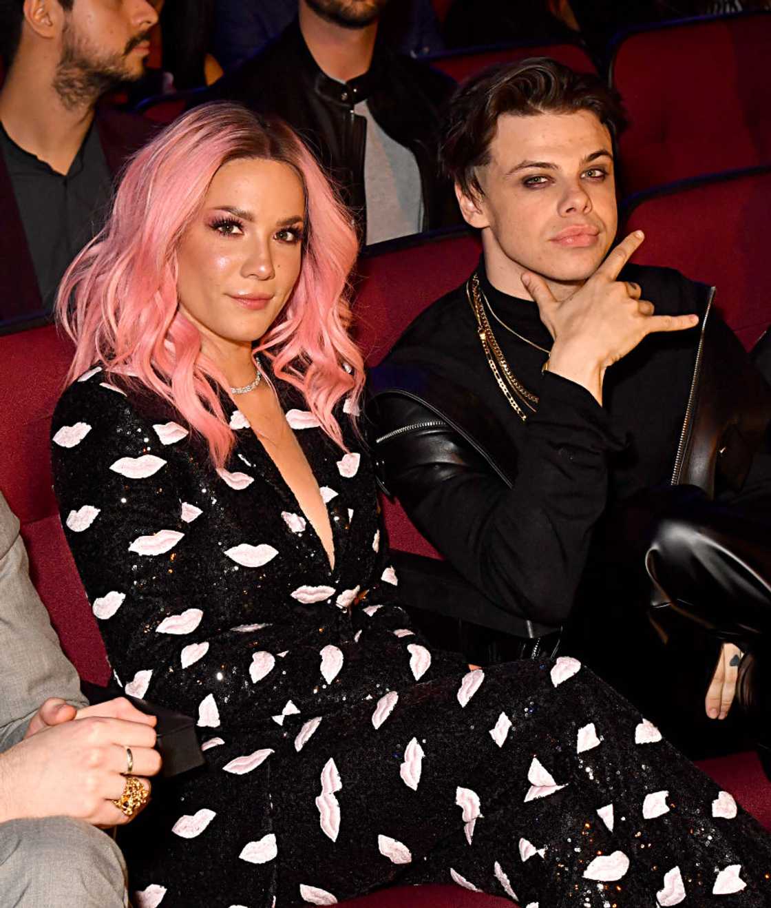 Halsey and Yungblud (R) at an event