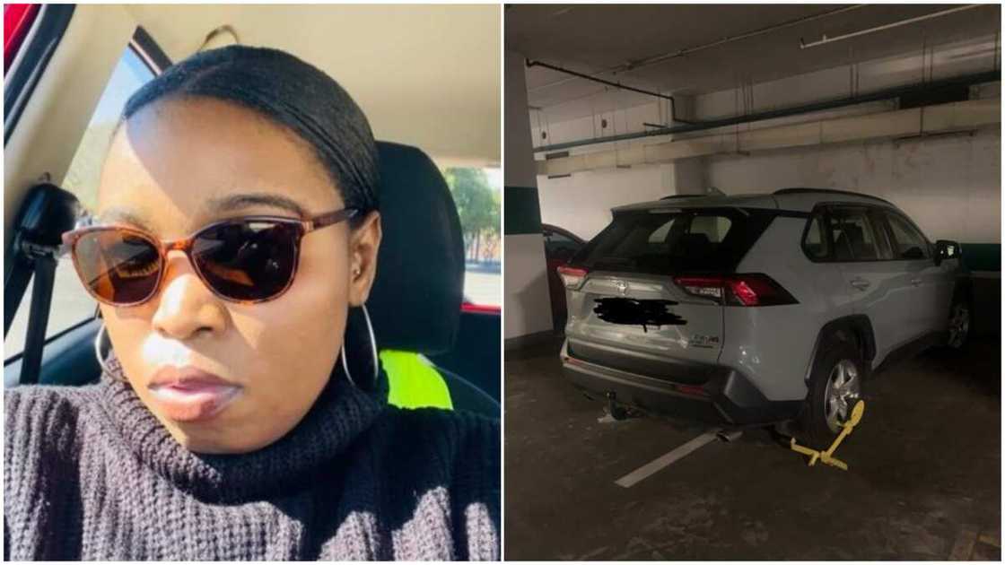 The car tyre was clamped. The car tyre was clamped.